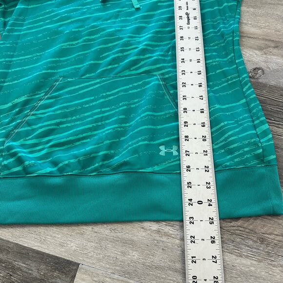 Under Armour Womens M Green‎ Striped Kangaroo Pocket Pullover Preppy Hoodie - Picture 4 of 8